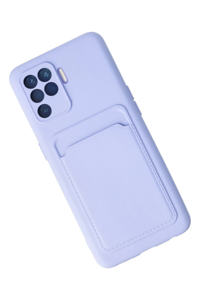 Newface Oppo Reno 5 Lite Kılıf Kelvin Kartvizitli Silikon - Lila resmi