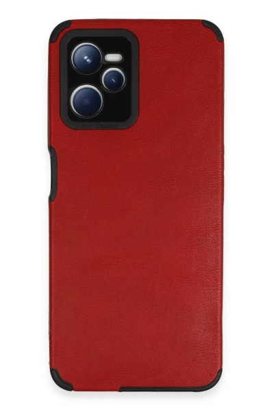 Newface Realme C35 Kılıf Loop Deri Silikon - Kırmızı resmi