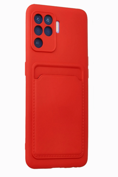 Newface Oppo Reno 5 Lite Kılıf Kelvin Kartvizitli Silikon - Kırmızı resmi