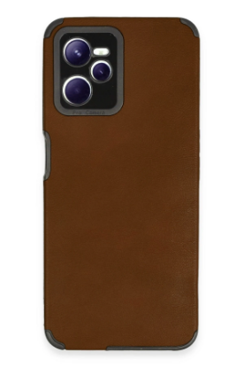 Newface Realme C35 Kılıf Loop Deri Silikon - Kahverengi resmi