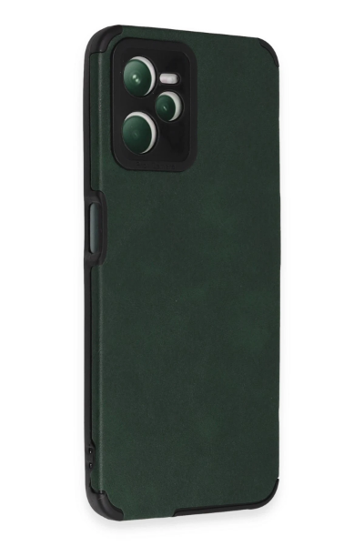 Newface Realme C35 Kılıf Loop Deri Silikon - Yeşil resmi