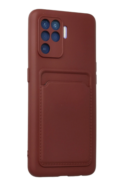 Newface Oppo Reno 5 Lite Kılıf Kelvin Kartvizitli Silikon - Bordo resmi