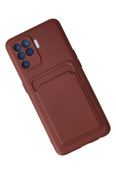 Newface Oppo Reno 5 Lite Kılıf Kelvin Kartvizitli Silikon - Bordo resmi