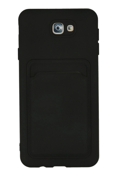 Newface Samsung Galaxy J7 Prime Kılıf Kelvin Kartvizitli Silikon - Siyah resmi