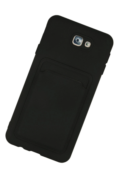 Newface Samsung Galaxy J7 Prime Kılıf Kelvin Kartvizitli Silikon - Siyah resmi