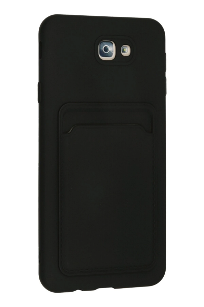 Newface Samsung Galaxy J7 Prime Kılıf Kelvin Kartvizitli Silikon - Siyah resmi