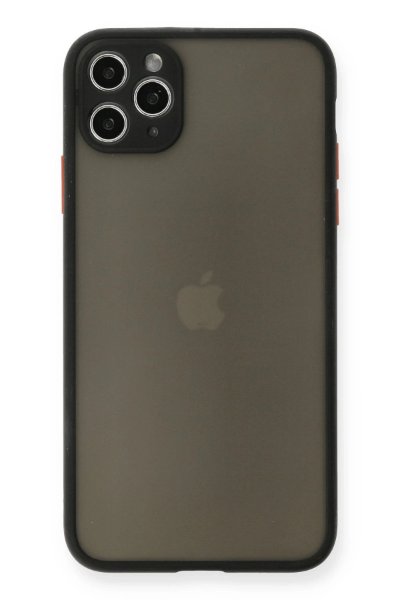 Newface iPhone 11 Pro Max Kılıf Montreal Silikon Kapak - Siyah resmi