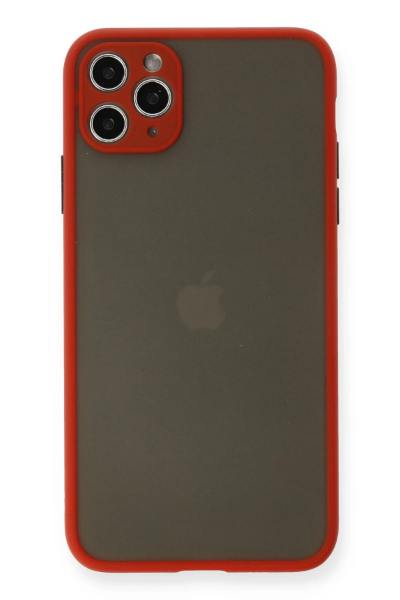 Newface iPhone 11 Pro Max Kılıf Montreal Silikon Kapak - Kırmızı resmi