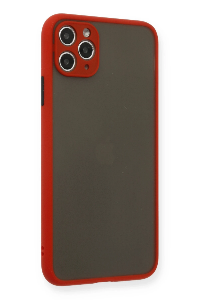 Newface iPhone 11 Pro Max Kılıf Montreal Silikon Kapak - Kırmızı resmi