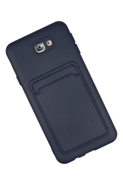 Newface Samsung Galaxy J7 Prime Kılıf Kelvin Kartvizitli Silikon - Lacivert resmi