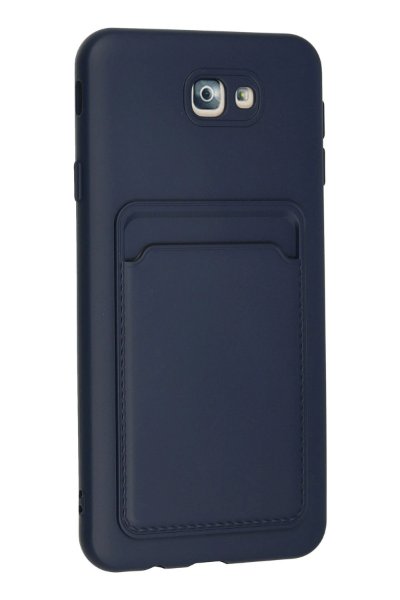 Newface Samsung Galaxy J7 Prime Kılıf Kelvin Kartvizitli Silikon - Lacivert resmi