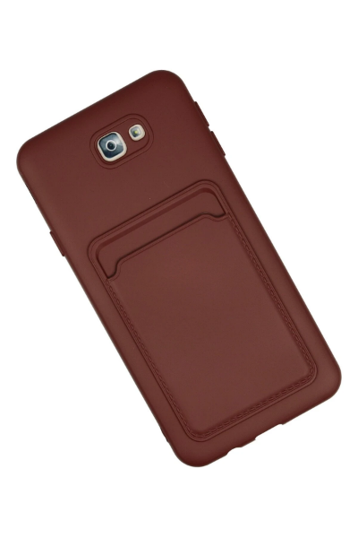 Newface Samsung Galaxy J7 Prime Kılıf Kelvin Kartvizitli Silikon - Bordo resmi