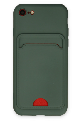 Newface iPhone 7 Kılıf Kelvin Kartvizitli Silikon - Koyu Yeşil resmi