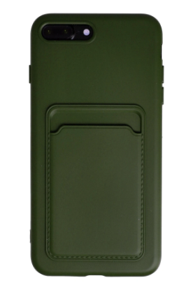 Newface iPhone 7 Plus Kılıf Kelvin Kartvizitli Silikon - Koyu Yeşil resmi