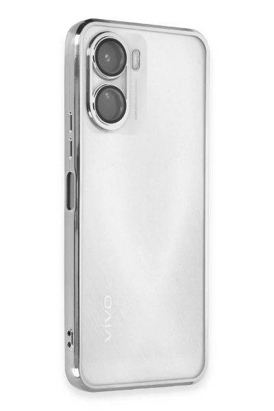 Newface Vivo Y16 Kılıf Razer Lensli Silikon - Gümüş resmi