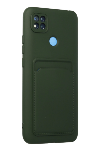 Newface Xiaomi Redmi 9C Kılıf Kelvin Kartvizitli Silikon - Koyu Yeşil resmi