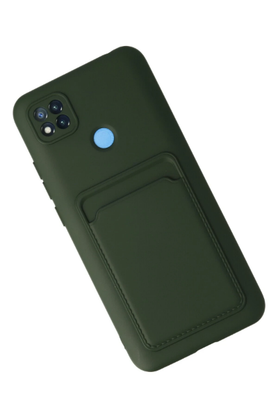 Newface Xiaomi Redmi 9C Kılıf Kelvin Kartvizitli Silikon - Koyu Yeşil resmi