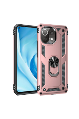 Newface Xiaomi Mİ 11 Lite Kılıf Sofya Yüzüklü Silikon Kapak - Rose resmi