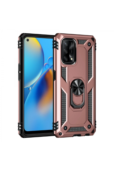 Newface Oppo A74 4G Kılıf Sofya Yüzüklü Silikon Kapak - Rose resmi