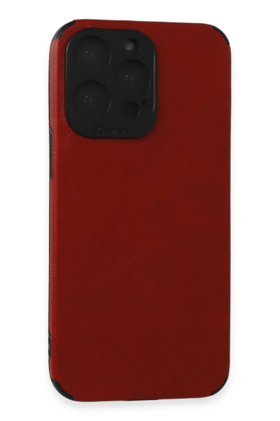 Newface iPhone 15 Pro Kılıf Loop Deri Silikon - Kırmızı resmi