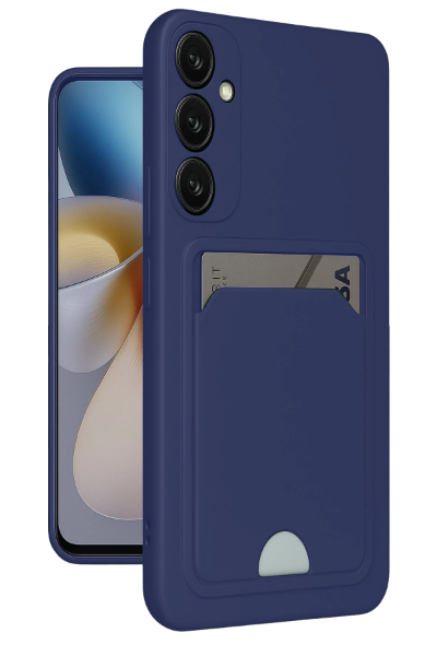 Newface Samsung Galaxy A25 5G Kılıf Kelvin Kartvizitli Silikon - Lacivert resmi