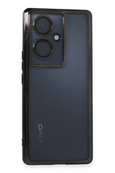 Newface Vivo V29 Lite Kılıf Razer Lensli Silikon - Siyah resmi