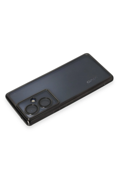 Newface Vivo V29 Lite Kılıf Razer Lensli Silikon - Siyah resmi