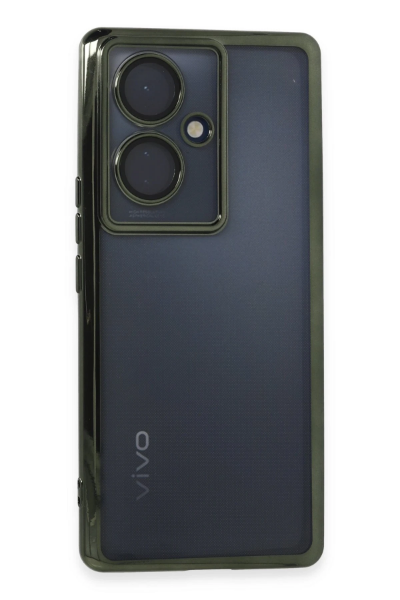 Newface Vivo V29 Lite Kılıf Razer Lensli Silikon - Yeşil resmi