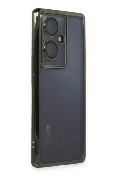 Newface Vivo V29 Lite Kılıf Razer Lensli Silikon - Yeşil resmi