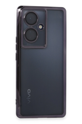 Newface Vivo V29 Lite Kılıf Razer Lensli Silikon - Mor resmi