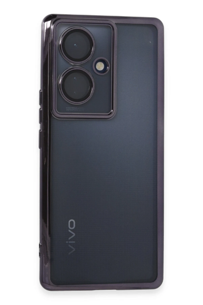 Newface Vivo V29 Lite Kılıf Razer Lensli Silikon - Mor resmi