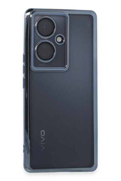 Newface Vivo V29 Lite Kılıf Razer Lensli Silikon - Açık Mavi resmi