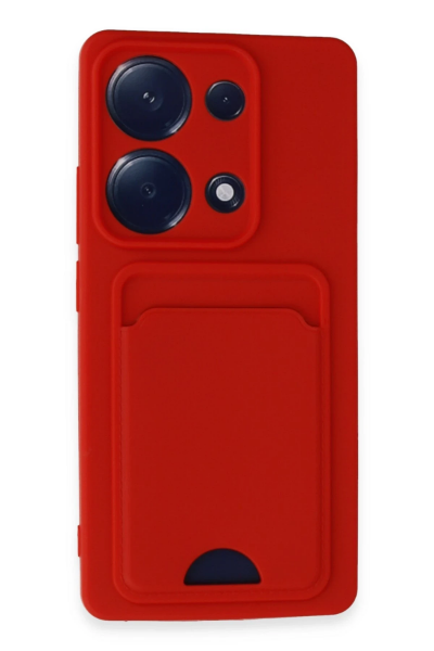 Newface Xiaomi Redmi Note 13 Pro 4G Kılıf Kelvin Kartvizitli Silikon - Kırmızı resmi