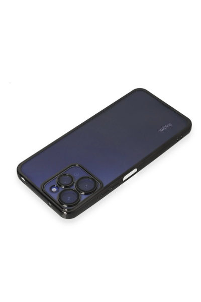 Newface Xiaomi Redmi 12 Kılıf Razer Lensli Silikon - Siyah resmi