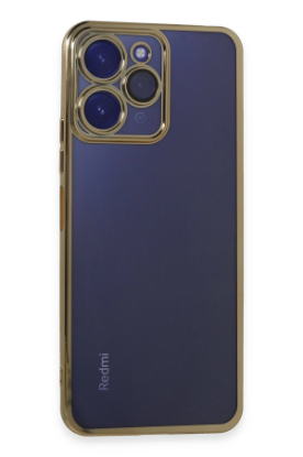 Newface Xiaomi Redmi 12 Kılıf Razer Lensli Silikon - Gold resmi