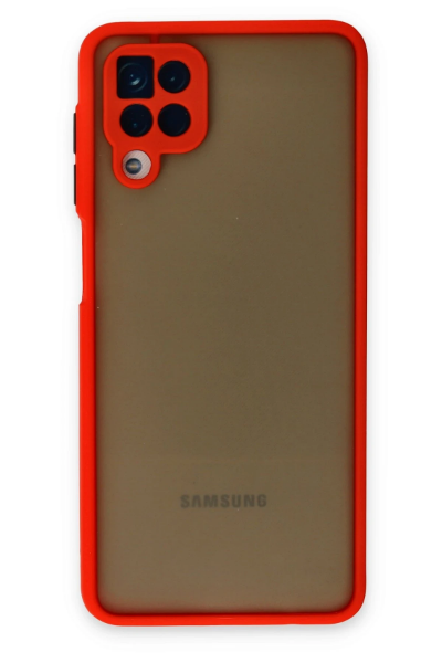 Newface Samsung Galaxy A12 Kılıf Montreal Silikon Kapak - Kırmızı resmi
