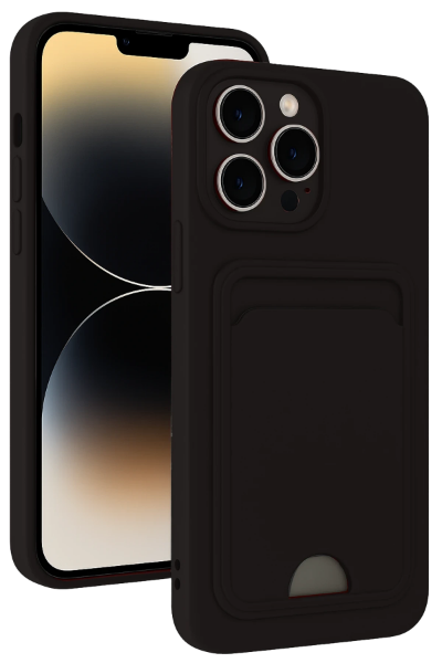 Newface iPhone 13 Pro Max Kılıf Kelvin Kartvizitli Silikon - Siyah resmi