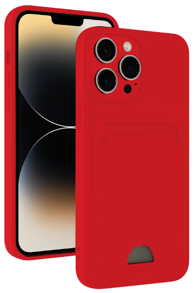 Newface iPhone 13 Pro Kılıf Kelvin Kartvizitli Silikon - Kırmızı resmi