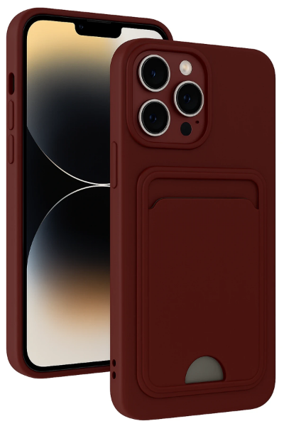 Newface iPhone 13 Pro Kılıf Kelvin Kartvizitli Silikon - Bordo resmi