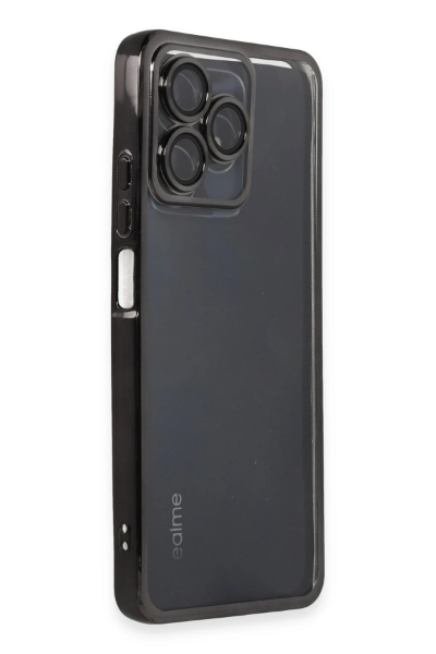 Newface Realme C53 Kılıf Razer Lensli Silikon - Siyah resmi