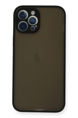 Newface iPhone 12 Pro Max Kılıf Montreal Silikon Kapak - Siyah resmi