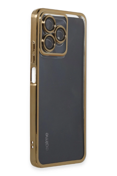 Newface Realme C53 Kılıf Razer Lensli Silikon - Gold resmi
