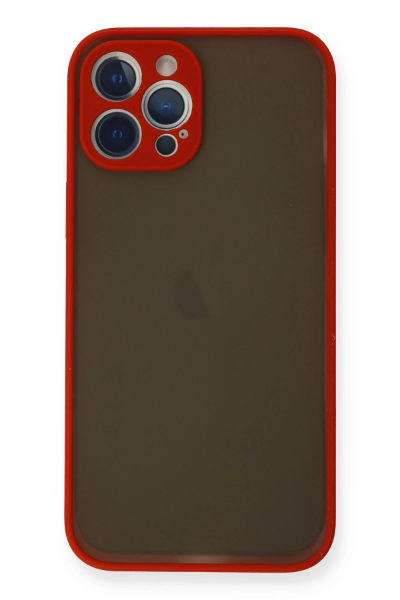 Newface iPhone 12 Pro Max Kılıf Montreal Silikon Kapak - Kırmızı resmi