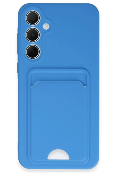 Newface Samsung Galaxy A35 5G Kılıf Kelvin Kartvizitli Silikon - Mavi resmi