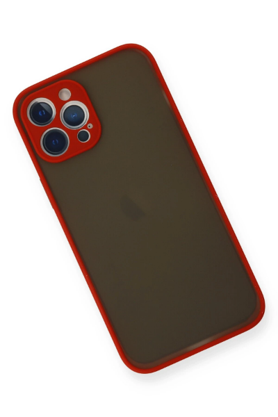 Newface iPhone 12 Pro Max Kılıf Montreal Silikon Kapak - Kırmızı resmi
