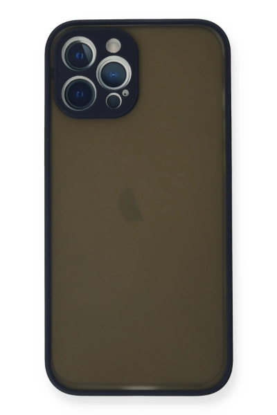 Newface iPhone 12 Pro Max Kılıf Montreal Silikon Kapak - Lacivert resmi