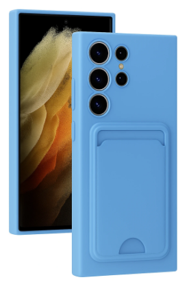 Newface Samsung Galaxy S24 Ultra Kılıf Kelvin Kartvizitli Silikon - Mavi resmi