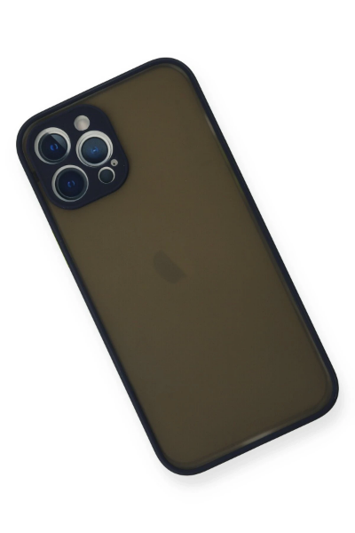 Newface iPhone 12 Pro Max Kılıf Montreal Silikon Kapak - Lacivert resmi