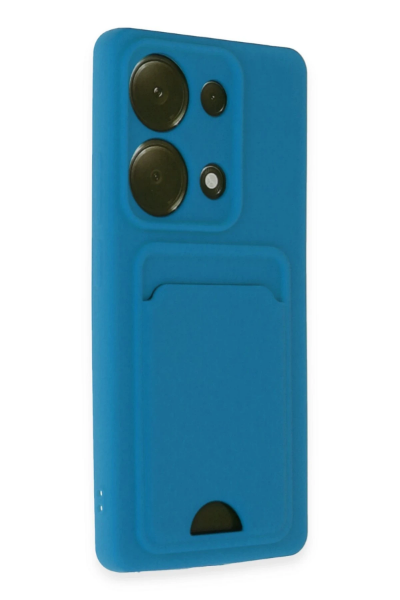 Newface Xiaomi Redmi Note 13 Pro 4G Kılıf Kelvin Kartvizitli Silikon - Mavi resmi