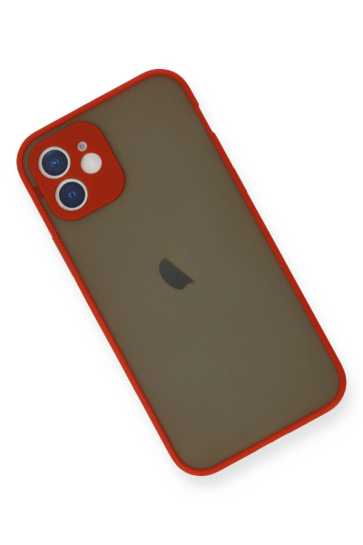 Newface iPhone 12 Mini Kılıf Montreal Silikon Kapak - Kırmızı resmi